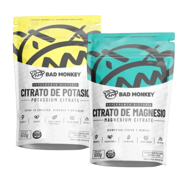Citrato de Magnesio 500g + Citrato de Potasio 500g