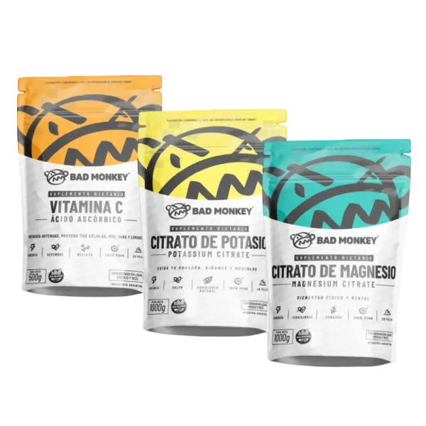 Citrato de Magnesio 1000g + Citrato de Potasio 1000g + Ácido Ascórbico 500g