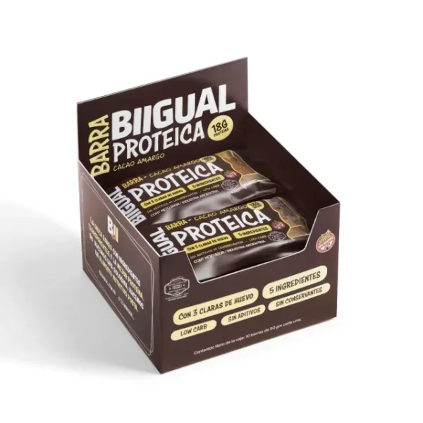 Barra Proteica Natural Sabor Cacao Amargo (18g Proteína)