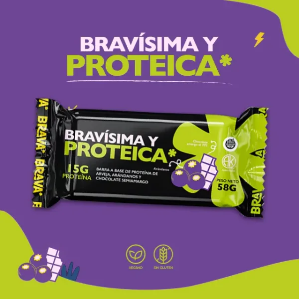 Bravísima - Barra Proteica Arándanos y Jengibre