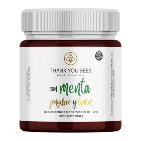 Miel premium con menta, jengibre y limón Thank You Bees X 250g
