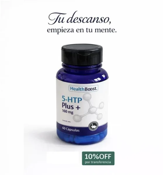 5 Htp Plus+ 160mg. Apoyo al bienestar y descanso. Suplemento Natural Healthboost