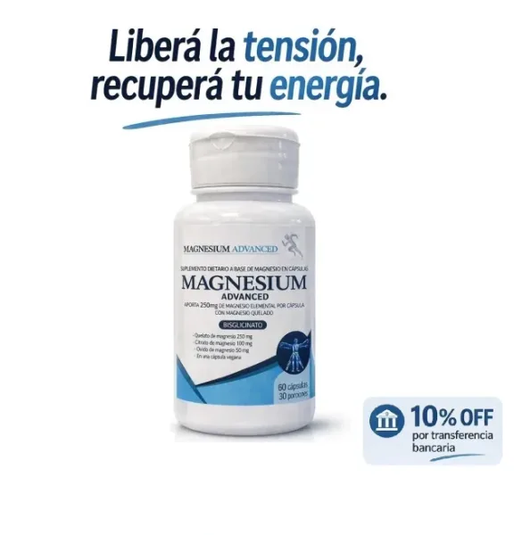 Magnesium Advanced Complex 3 Fuentes de Magnesio 60 Cápsulas Veganas Sin Sabor
