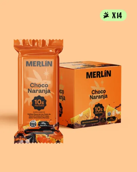 Merlin Bars Choco Naranja - 14 Barritas