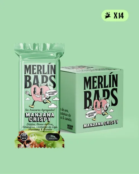 Merlin Bars Manzana Crispy - 14 Barritas