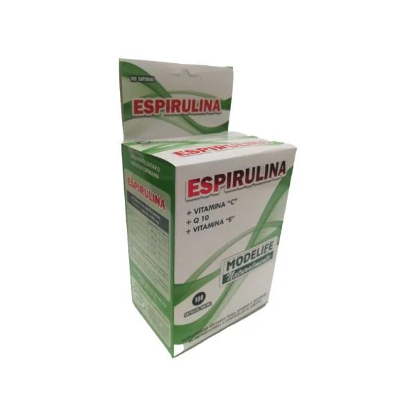 Espirulina + Vit C + Q10 + Vit E x 100 capsulas