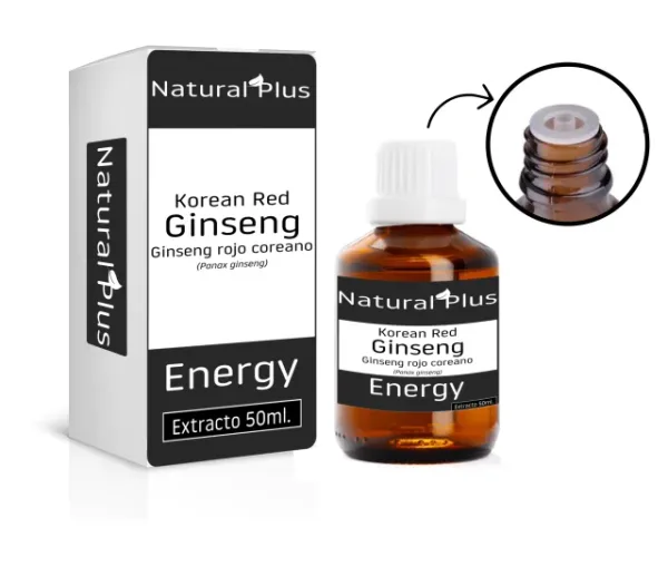 Doble Extracto de Ginseng Rojo Coreano. Gotero Antiderrame
