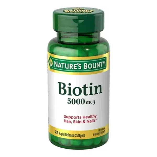Nature's Bounty Biotina 5000 mcg — 72 cápsulas blandas