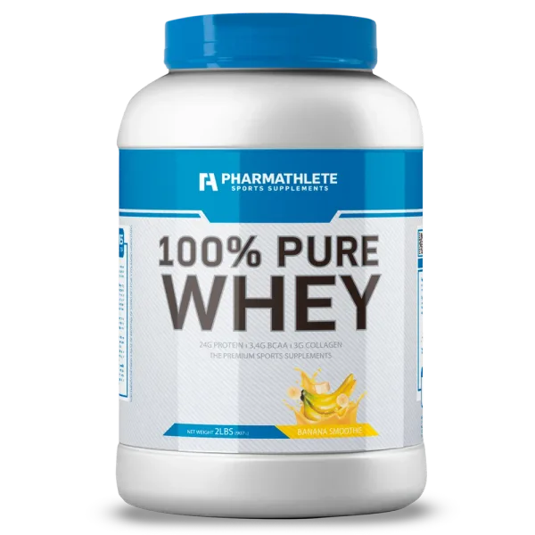 100% PURE WHEY PROTEIN ENVASE 2LBS BANANA