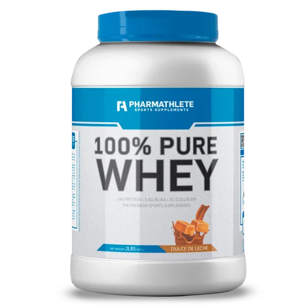 100% PURE WHEY PROTEIN ENVASE 2LBS DULCE DE LECHE