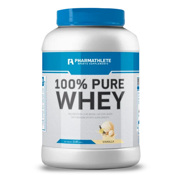100% PURE WHEY PROTEIN ENVASE 2LBS VAINILLA