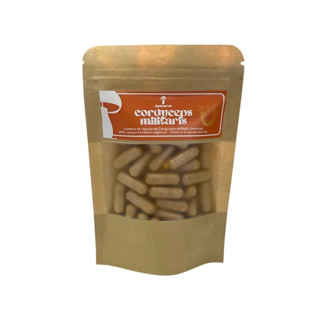 Hongo Adaptogeno Cordyceps Militaris 60 Cápsulas Ambarus – Energía y Vitalidad Natural (CONSULTAR STOCK)