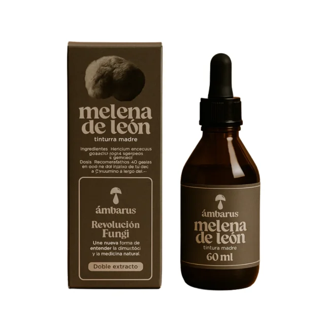 Hongo Adaptógeno Melena de León Doble Extracto 60 ml – Ambarus Neuroprotección, Enfoque y Estrés