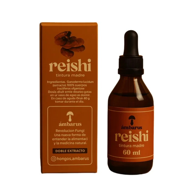 Hongo Adaptógeno Reishi Doble Extracto Gotas 60 ml – Ambarus Relax, Sueño e Inmunidad
