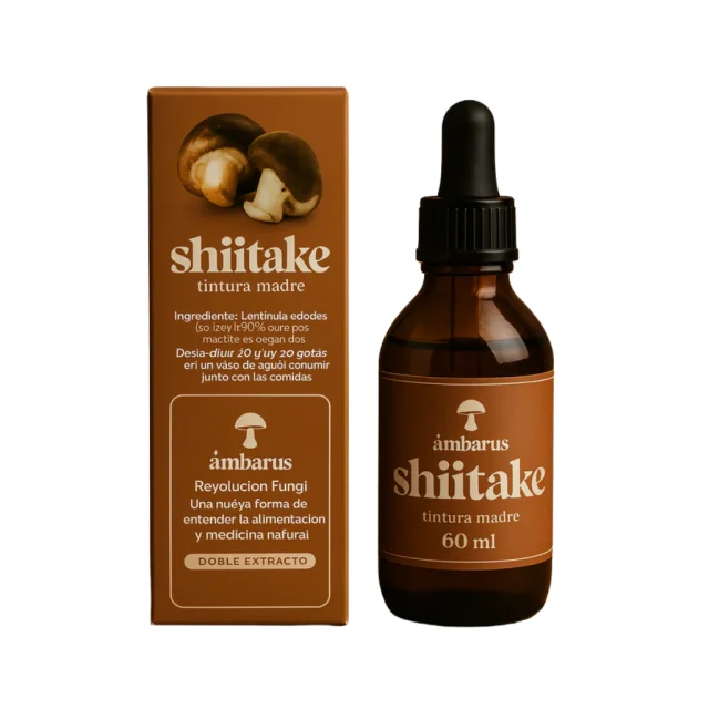 Hongo Adaptógeno Shiitake Doble Extracto 60 ml – Ambarus Refuerzo Inmune, Antioxidante y Digestivo