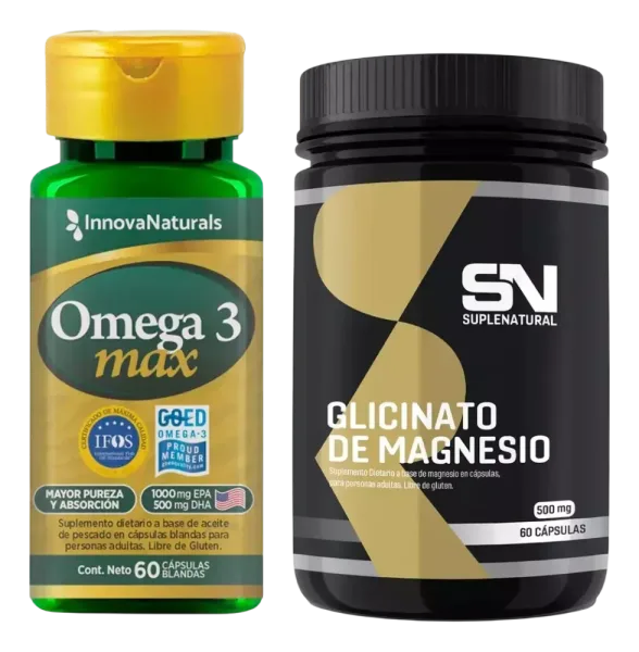 Omega 3 Max + Glicinato De Magnesio X 60 Capsulas C/u Sin Sabor