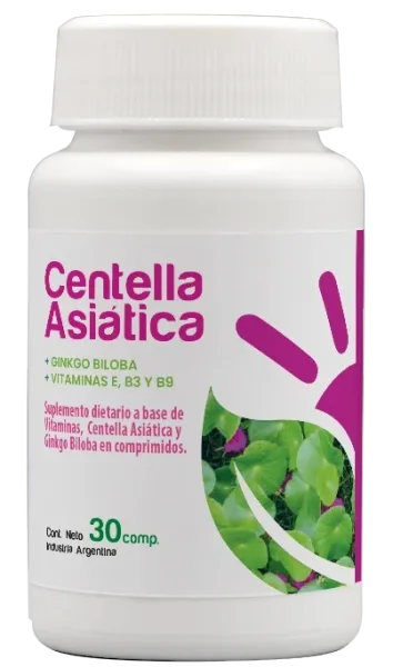 Centella Asiática + Ginkgo + Vit. E, B3, B9 x 30 comp.