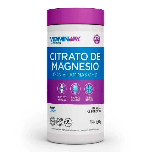 Citrato De Magnesio Frasco 180G Sabor Limón