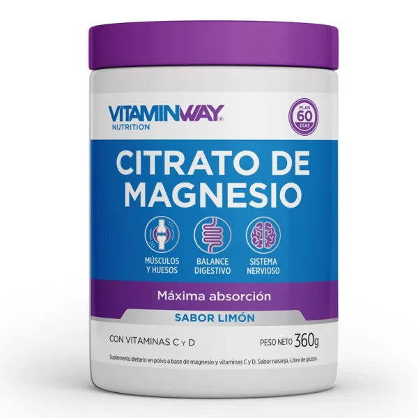 Citrato De Magnesio Frasco 360G Sabor Limón