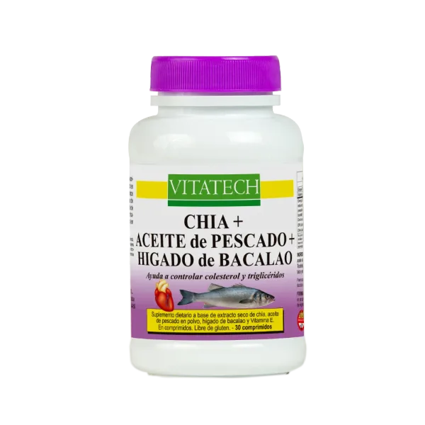 Vitatech Aceite de Pescado + Chia + Hígado de Bacalao x 30 Comp