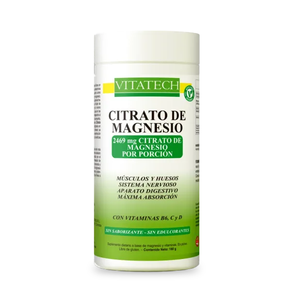 Vitatech Citrato de Magnesio x 180 gr - Sin sabor