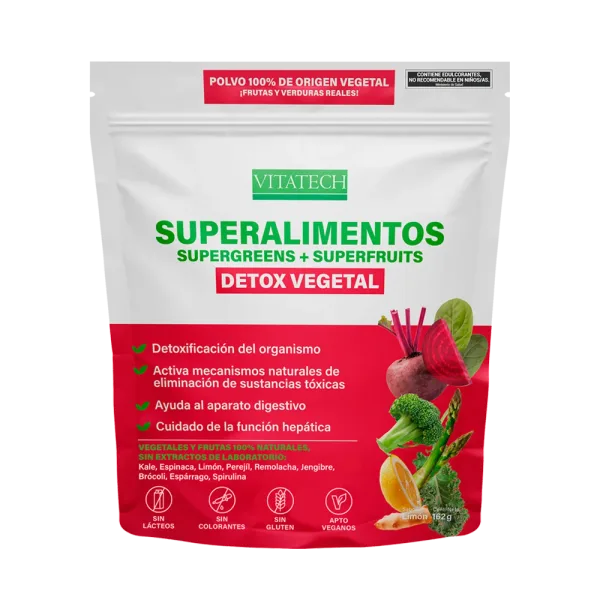 Vitatech Superalimento Detox Vegetal - Sabor Limón x 162 g