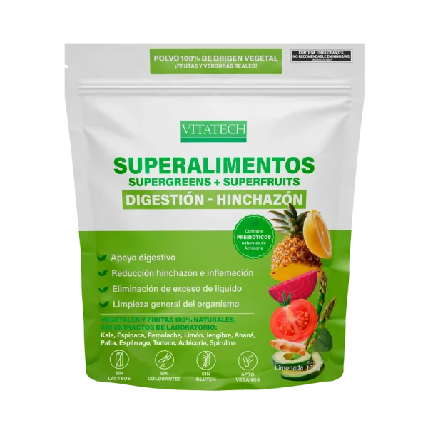 Vitatech Superalimento Digestión-Hinchazón - Sabor Limón x 162 g
