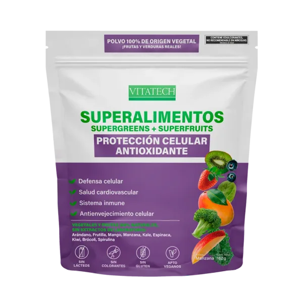 Vitatech Superalimento Protección Celular Antioxidante - Sabor Manzana x 162 g