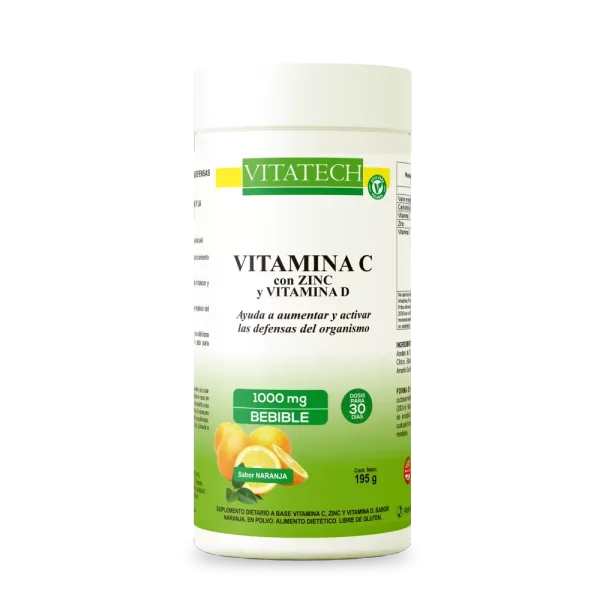 Vitatech Vitamina C 1000 mg en polvo con Zinc y Vitamina D