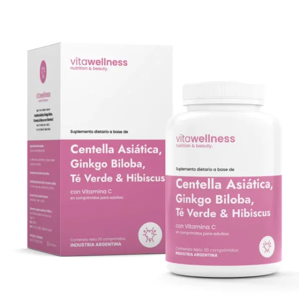 Centella Asiatica, Ginkgo Biloba, Te Verde & Hibiscus x 30 Comprimidos